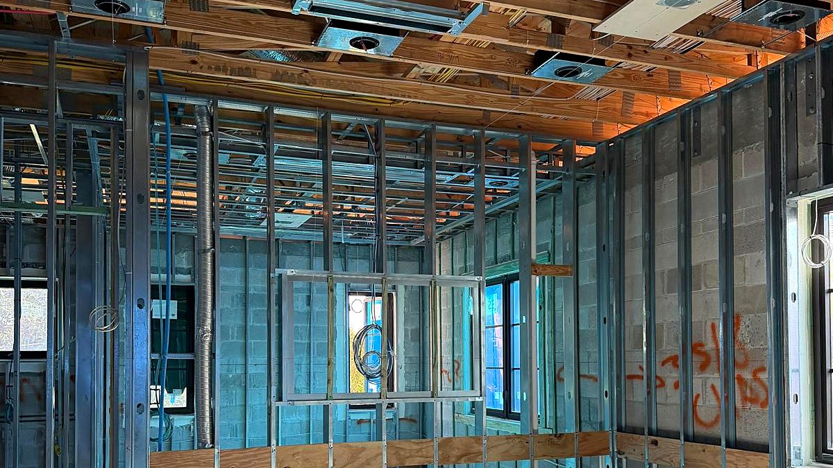 Commercial steel stud framing buildout, Miami