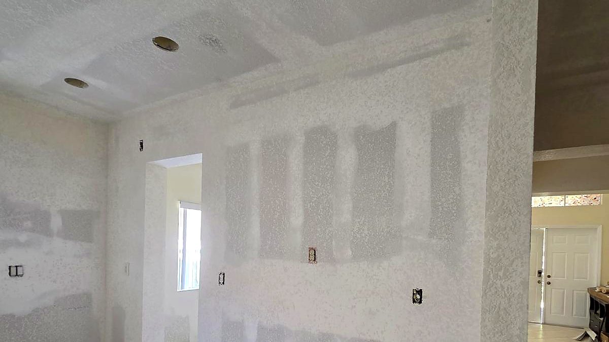 Popcorn ceiling texture before removal, Miami